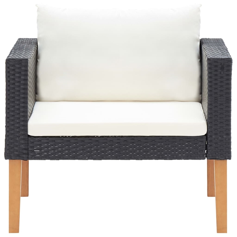 vidaXL 5 Piece Garden Furniture Set in Black/White/Cream