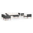 vidaXL 5 Piece Garden Furniture Set in Black/White/Cream