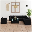 vidaXL 10 Piece Steel Large Garden Lounge Set in Black