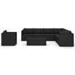 vidaXL 10 Piece Steel Large Garden Lounge Set in Black