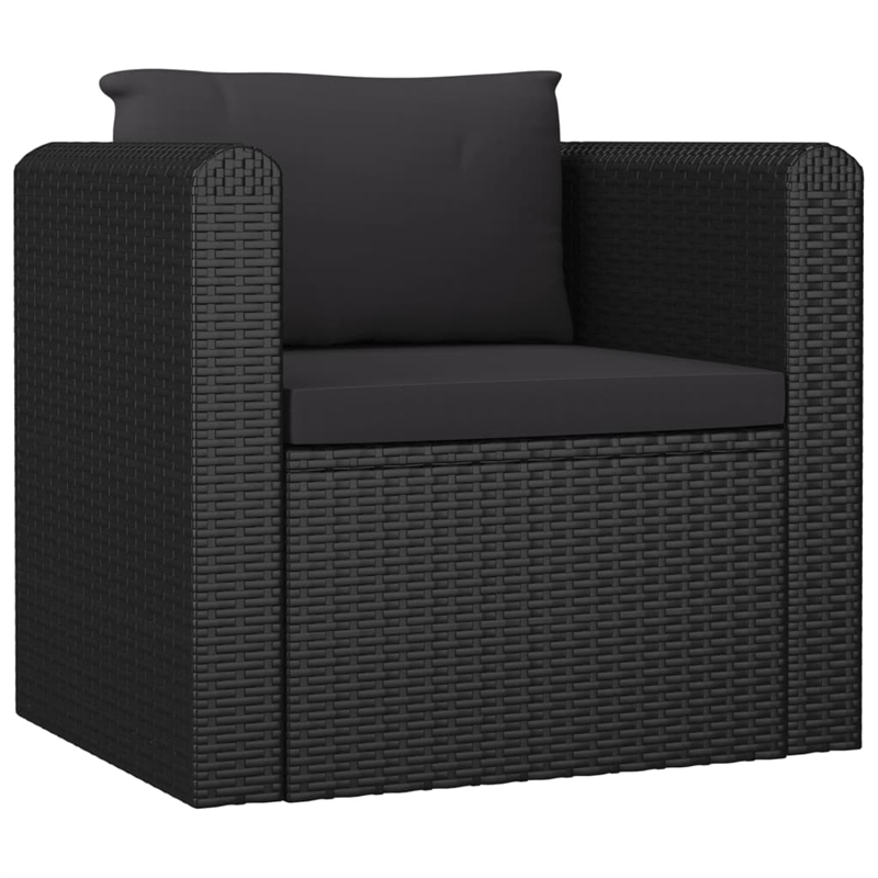 vidaXL 10 Piece Steel Large Garden Lounge Set in Black