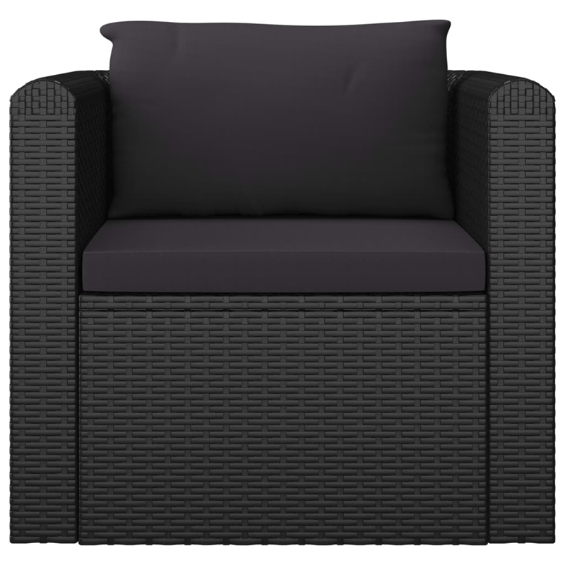 vidaXL 10 Piece Steel Large Garden Lounge Set in Black