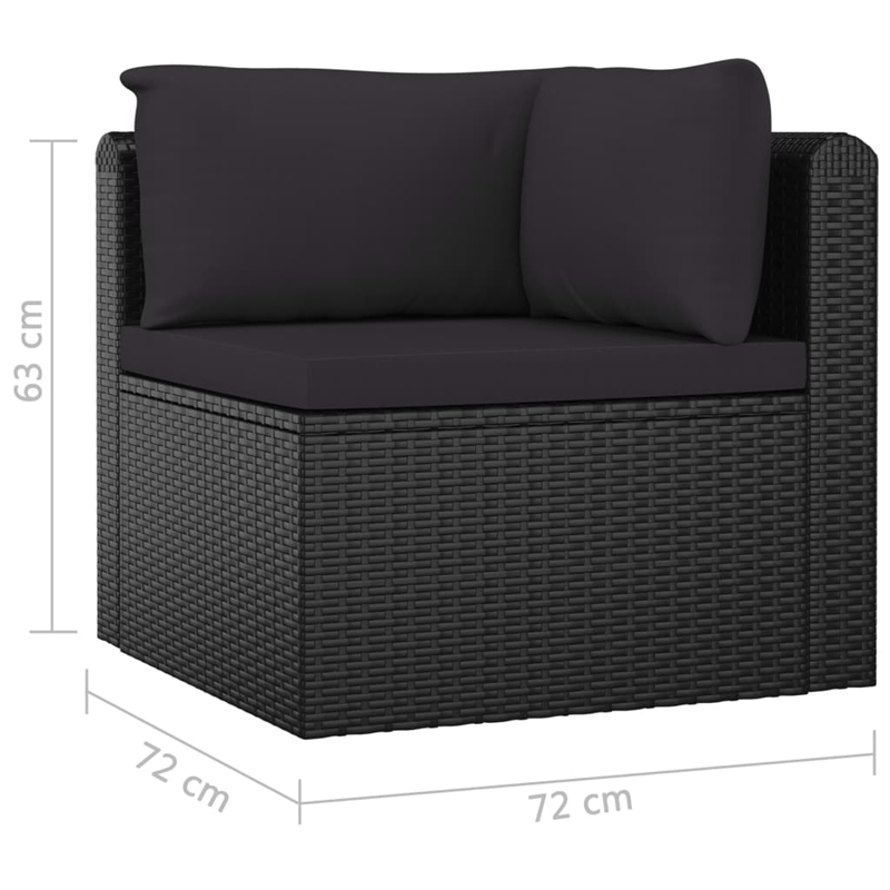 vidaXL 10 Piece Steel Large Garden Lounge Set in Black