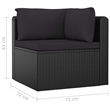 vidaXL 10 Piece Steel Large Garden Lounge Set in Black
