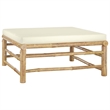 vidaXL 8 Piece Bamboo Garden Lounge Set in White/Cream