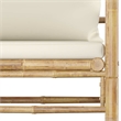 vidaXL 8 Piece Bamboo Garden Lounge Set in White/Cream