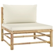 vidaXL 8 Piece Bamboo Garden Lounge Set in White/Cream