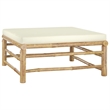 vidaXL 8 Piece Bamboo Garden Lounge Set in White/Cream