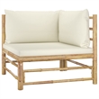 vidaXL 9 Piece Bamboo Garden Lounge Set in White/Cream