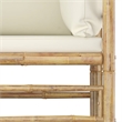 vidaXL 9 Piece Bamboo Garden Lounge Set in White/Cream