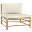 vidaXL 9 Piece Bamboo Garden Lounge Set in White/Cream