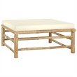 vidaXL 9 Piece Bamboo Garden Lounge Set in White/Cream