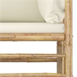 vidaXL 7 Piece Bamboo Garden Lounge Set in White/Cream