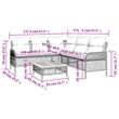 vidaXL Solid Acacia Wood Sofa Set in Black/White/Cream