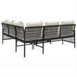 vidaXL Solid Acacia Wood Sofa Set in Black/White/Cream