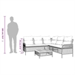 vidaXL Solid Acacia Wood Sofa Set in Black/White/Cream