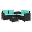 vidaXL Poly Rattan Sofa in Black