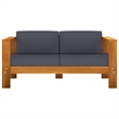 vidaXL 4 Piece Solid Acacia Wood Garden Lounge Set in Gray/Natural