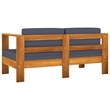 vidaXL 4 Piece Solid Acacia Wood Garden Lounge Set in Gray/Natural