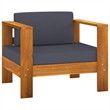 vidaXL 4 Piece Solid Acacia Wood Garden Lounge Set in Gray/Natural