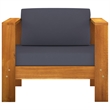 vidaXL 4 Piece Solid Acacia Wood Garden Lounge Set in Gray/Natural