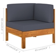vidaXL 9 Piece Solid Acacia Wood Lounge Set in Gray
