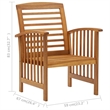 vidaXL 5 Piece Solid Acacia Wood Large Garden Lounge Set in Natural