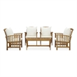 vidaXL 5 Piece Solid Acacia Wood Medium Garden Lounge Set in Natural