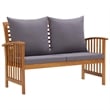 vidaXL 3 Piece Solid Acacia Wood Medium Garden Lounge Set in Gray