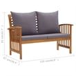 vidaXL 3 Piece Solid Acacia Wood Medium Garden Lounge Set in Gray