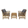 vidaXL 3 Piece Solid Acacia Wood Medium Garden Lounge Set in Gray