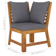 vidaXL 4 Piece Solid Acacia Wood Garden Lounge Set in Gray