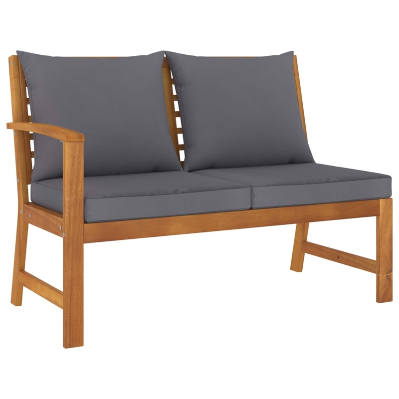 vidaXL 4 Piece Solid Acacia Wood Garden Lounge Set in Gray
