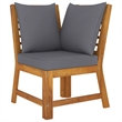 vidaXL 4 Piece Solid Acacia Wood Garden Lounge Set in Gray