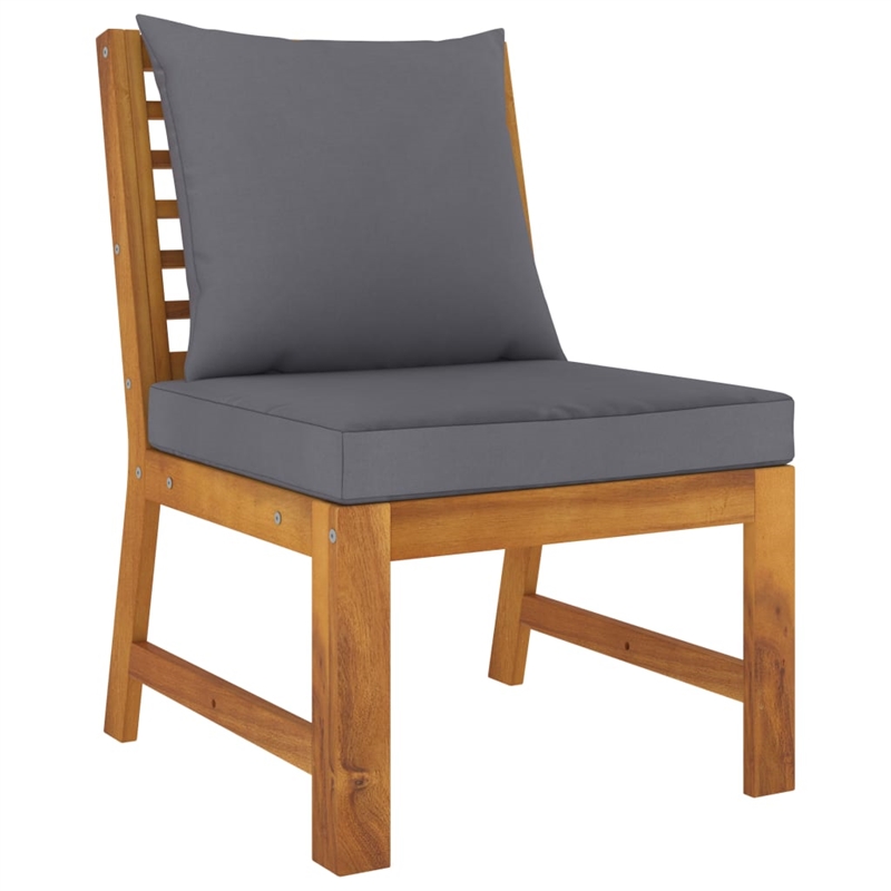 vidaXL 4 Piece Solid Acacia Wood Garden Lounge Set in Gray