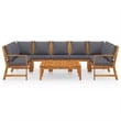 vidaXL 9 Piece Solid Acacia Wood Garden Lounge Set in Gray