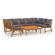 vidaXL 9 Piece Solid Acacia Wood Garden Lounge Set in Gray