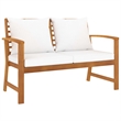 vidaXL 3 Piece Solid Acacia Wood Garden Lounge Set in Cream/Natural