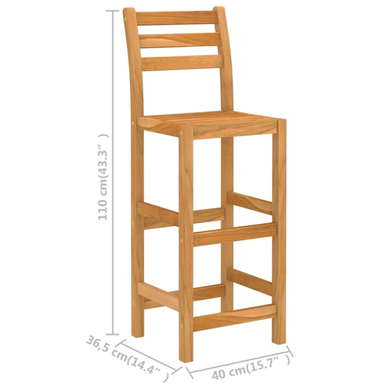 vidaXL 5 Piece Solid Acacia Wood Medium Bar Set in Natural