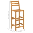 vidaXL 5 Piece Solid Acacia Wood Medium Bar Set in Natural