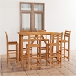vidaXL 7 Piece Solid Acacia Wood Medium Bar Set in Natural