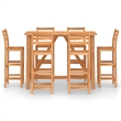 vidaXL 7 Piece Solid Acacia Wood Medium Bar Set in Natural