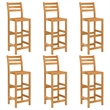 vidaXL 7 Piece Solid Acacia Wood Medium Bar Set in Natural