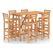 vidaXL 7 Piece Solid Acacia Wood Medium Bar Set in Natural