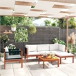 vidaXL 6 Piece Solid Acacia Wood Small Garden Lounge Set in Cream