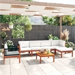 vidaXL 7 Piece Solid Acacia Wood Standard Garden Lounge Set in Cream/Natural