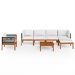 vidaXL 7 Piece Solid Acacia Wood Standard Garden Lounge Set in Cream/Natural