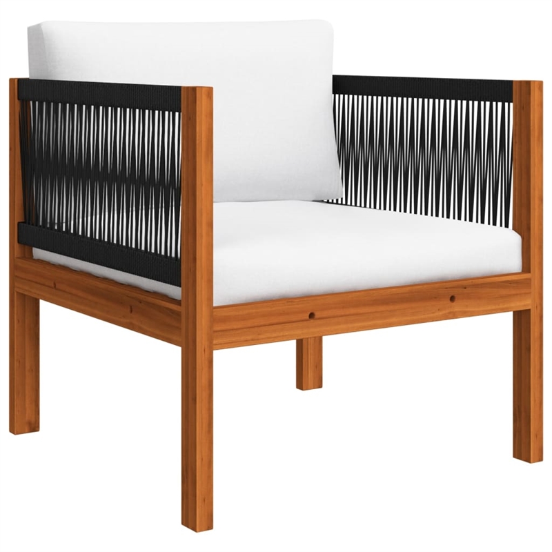 vidaXL 5 Piece Solid Acacia Wood Large Garden Lounge Set in Cream