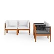 vidaXL 5 Piece Solid Acacia Wood Large Garden Lounge Set in Cream
