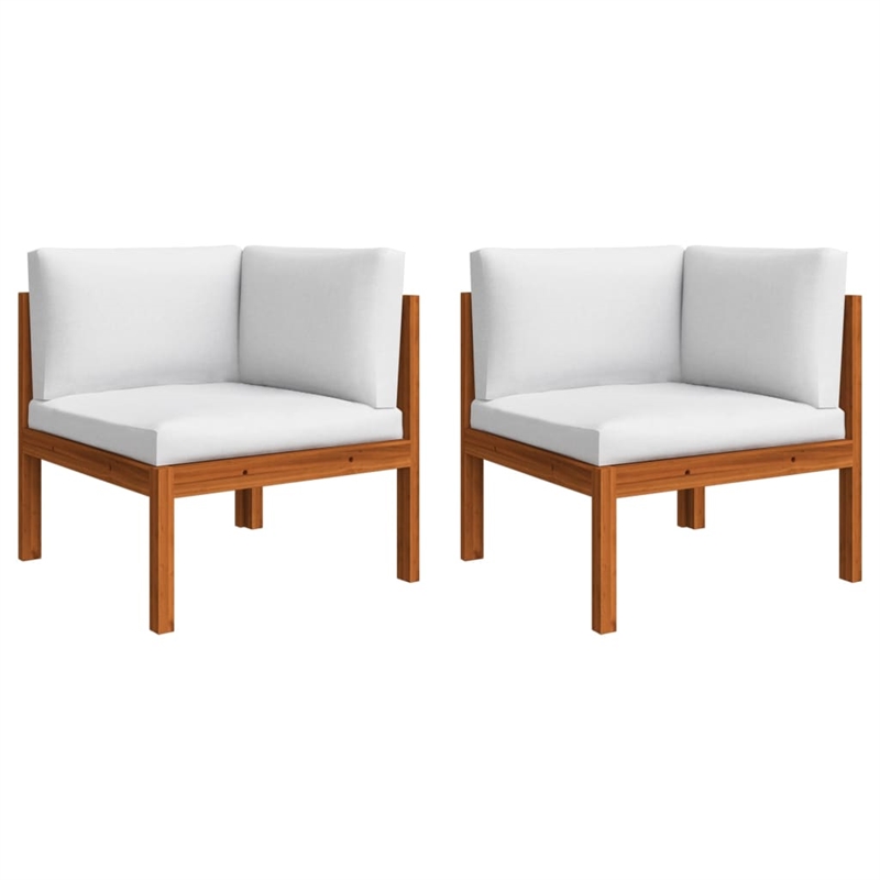 vidaXL 5 Piece Solid Acacia Wood Large Garden Lounge Set in Cream